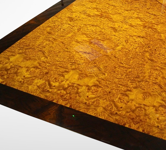 Image 1 of Oscar Dell Arredamento For Miniforms Italy, Lacquered Burl Wood Dining Table