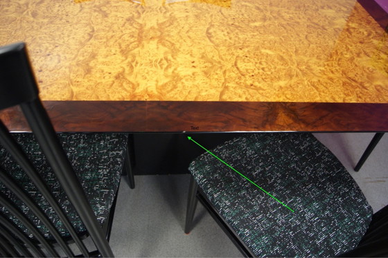 Image 1 of Oscar Dell Arredamento For Miniforms Italy, Lacquered Burl Wood Dining Table