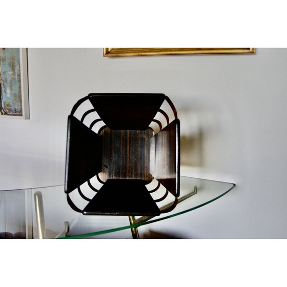 Image 1 of Vintage wastepaper basket in ebony and Macassar brass by E J Ruhlmann, 1930