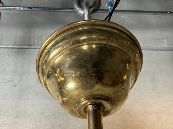 Image 1 of 4X Art Deco Monastery/School Lamps - Opaline And Brass