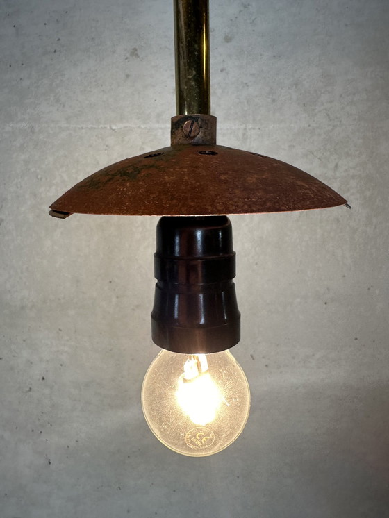 Image 1 of 4X Art Deco Monastery/School Lamps - Opaline And Brass