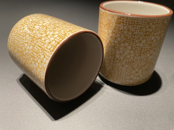 Image 1 of Set Of Two Yellow Japanese Teacups