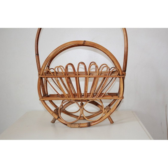 Image 1 of Vintage bamboo magazine rack, Italy 1960s