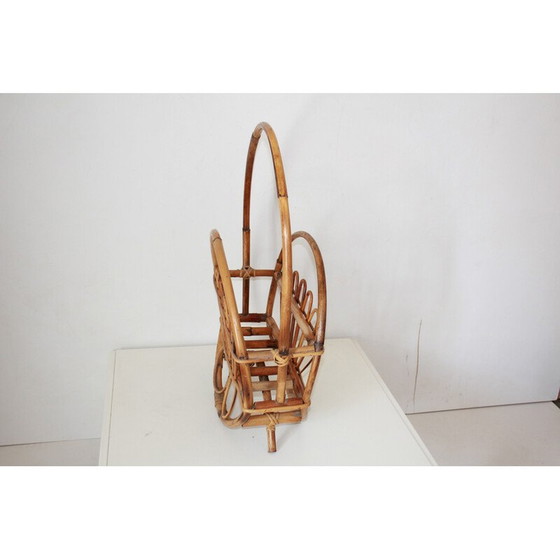 Image 1 of Vintage bamboo magazine rack, Italy 1960s