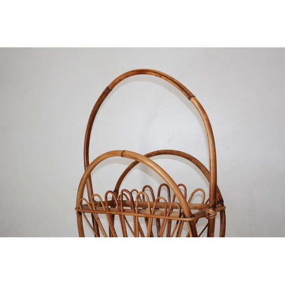 Image 1 of Vintage bamboo magazine rack, Italy 1960s