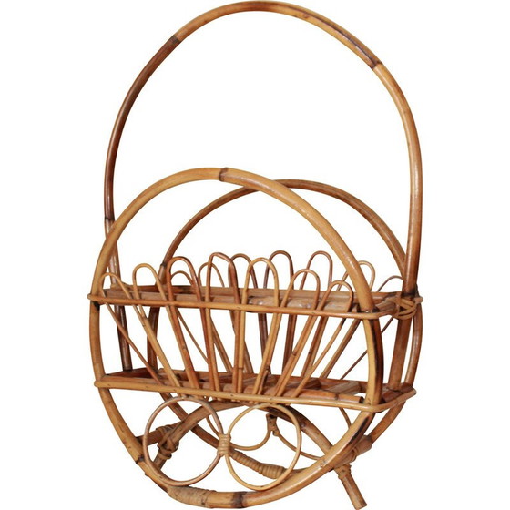 Image 1 of Vintage bamboo magazine rack, Italy 1960s