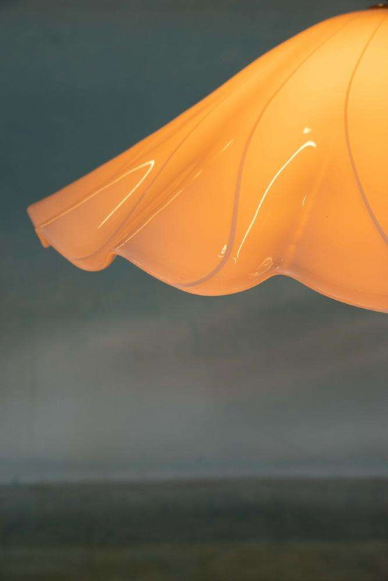 Image 1 of Lampe suspendue vintage en verre Kalmar Fazzoletto