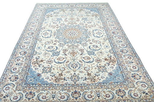 Hand-knotted Nain Oriental Rug With Silk - 350 X 244 Cm