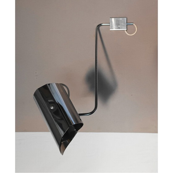 Image 1 of Pair of vintage chrome metal wall lamps, 1970s
