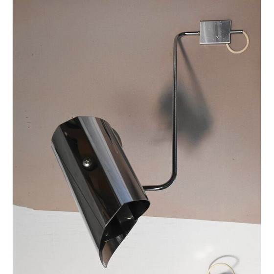 Image 1 of Pair of vintage chrome metal wall lamps, 1970s