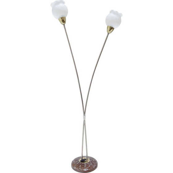 Image 1 of Vintage floor lamp in glass, ceramic and steel by Kamenicky Senov, Czechoslovakia 1960,