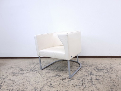 De Sede ds 207 fauteuil design fauteuil en cuir véritable couleur blanc crème #0008