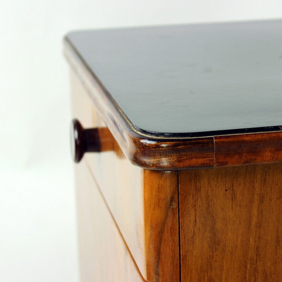 Image 1 of Pair of vintage walnut bedside tables, Czechoslovakia 1950