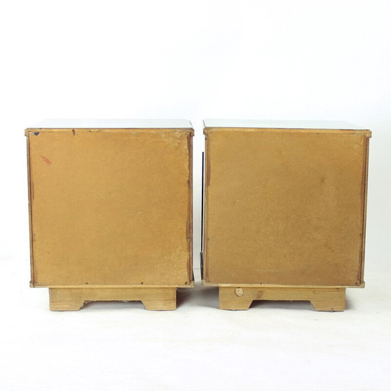 Image 1 of Pair of vintage walnut bedside tables, Czechoslovakia 1950