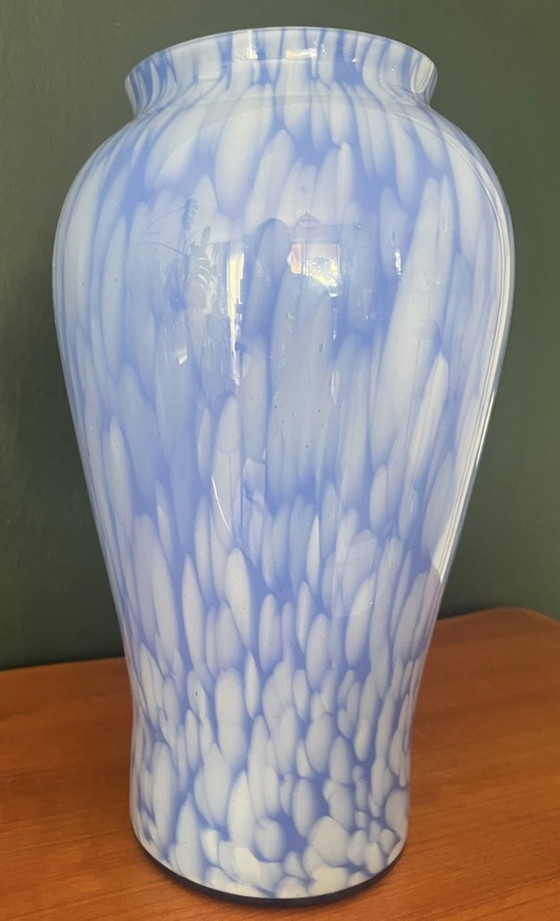 Image 1 of Vase Français Bleu De La Manufacture De Clichy Du Milieu Du Siècle