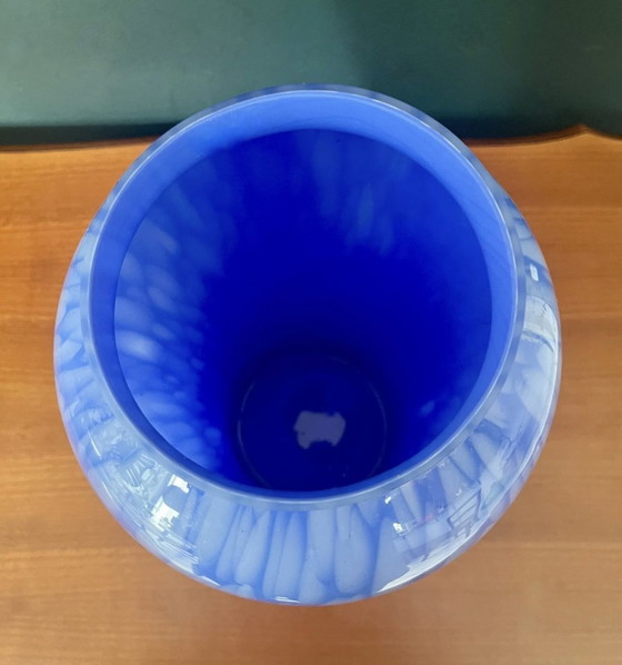 Image 1 of Vase Français Bleu De La Manufacture De Clichy Du Milieu Du Siècle