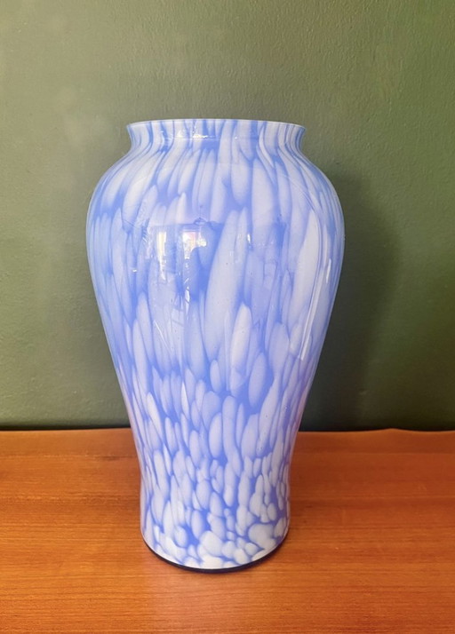 Vase Français Bleu De La Manufacture De Clichy Du Milieu Du Siècle