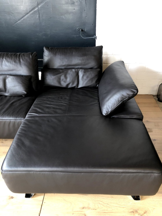 Image 1 of Musterring leather sofa with seat depth adjustment