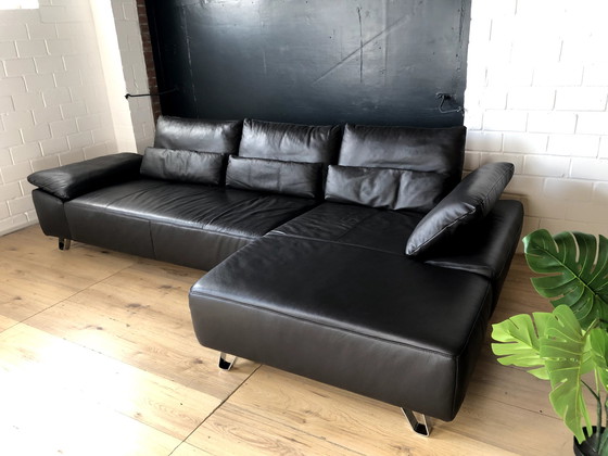 Image 1 of Musterring leather sofa with seat depth adjustment