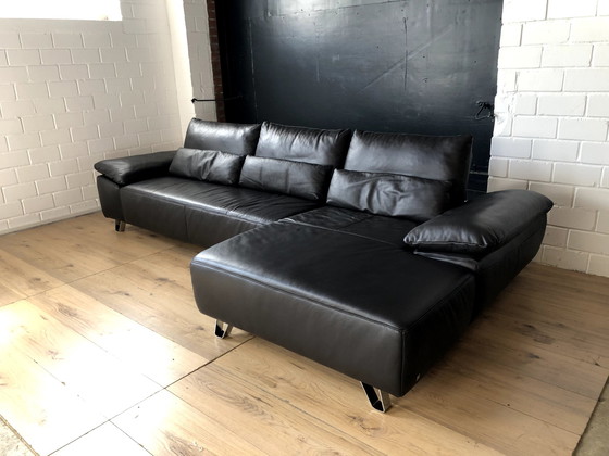 Image 1 of Musterring leather sofa with seat depth adjustment