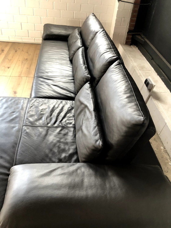 Image 1 of Musterring leather sofa with seat depth adjustment