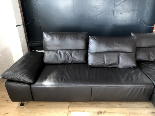 Musterring leather sofa with seat depth adjustment