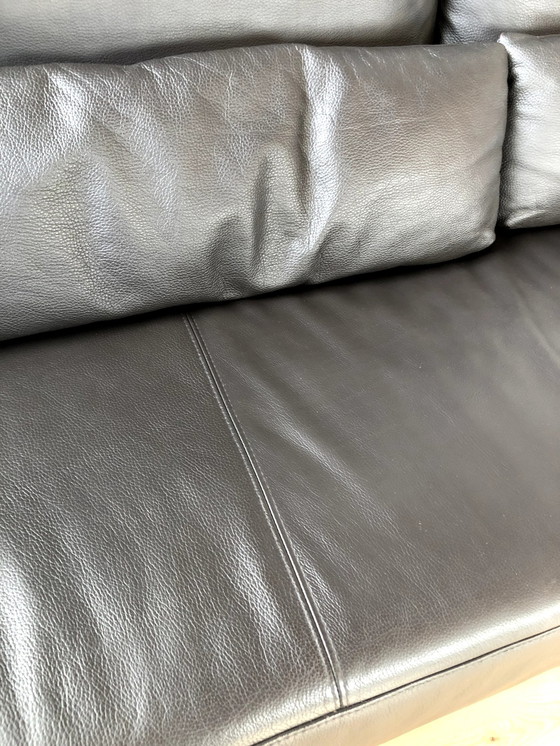 Image 1 of Musterring leather sofa with seat depth adjustment