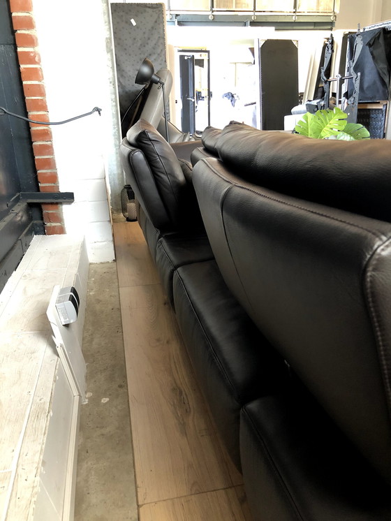 Image 1 of Musterring leather sofa with seat depth adjustment