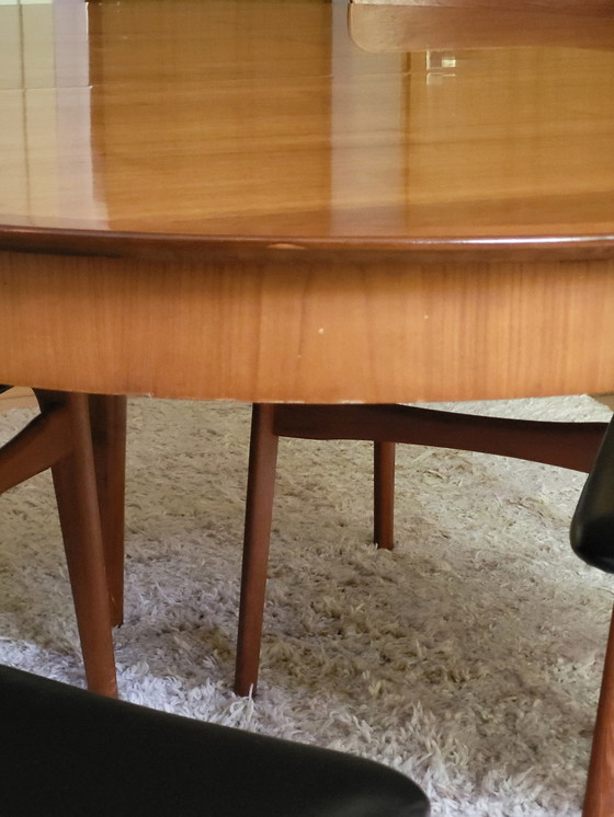 Image 1 of Lübke dining table round extendable teak walnut