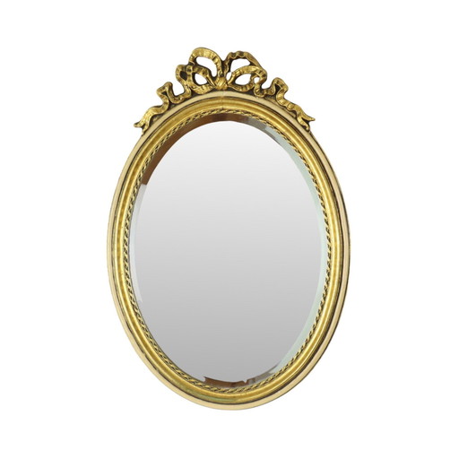 Oval Gold Leaf Gilded Mirror