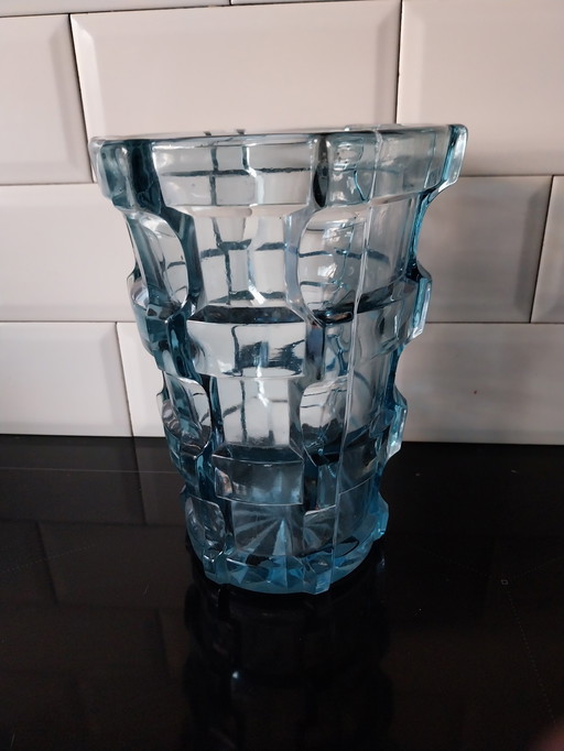 1X Josef Hoffmann For Moser. Blue Vase.