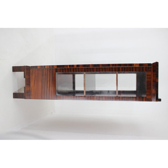 Image 1 of Vintage Art Deco display cabinet in rosewood and glass, Czechoslovakia 1930s