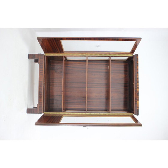 Image 1 of Vintage Art Deco display cabinet in rosewood and glass, Czechoslovakia 1930s