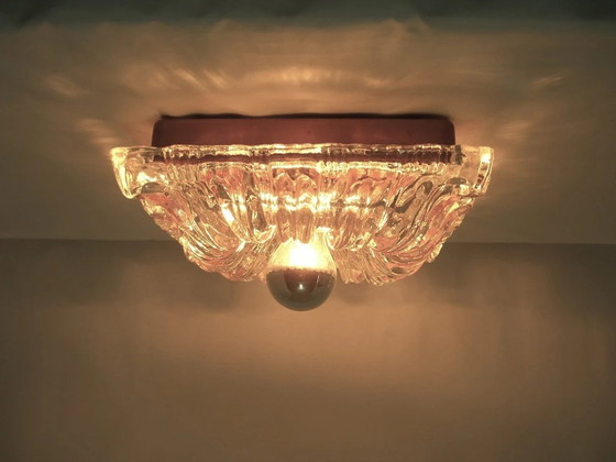 Image 1 of Art Deco Mid Century Modern, Limburg, Ceiling Light, Wall Lamp , Flush Mount, Murano Glass, Rare