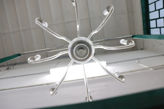 Image 1 of Vintage Transparent Murano Glass Chandelier