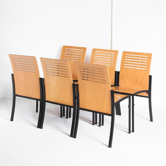 Image 1 of Set of 7 vintage Robert chairs by Thomas Albrecht for Atoll, Germany 1980s