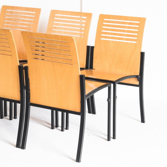 Image 1 of Set of 7 vintage Robert chairs by Thomas Albrecht for Atoll, Germany 1980s