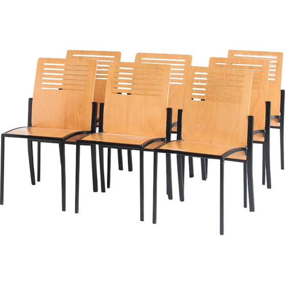 Image 1 of Set of 7 vintage Robert chairs by Thomas Albrecht for Atoll, Germany 1980s