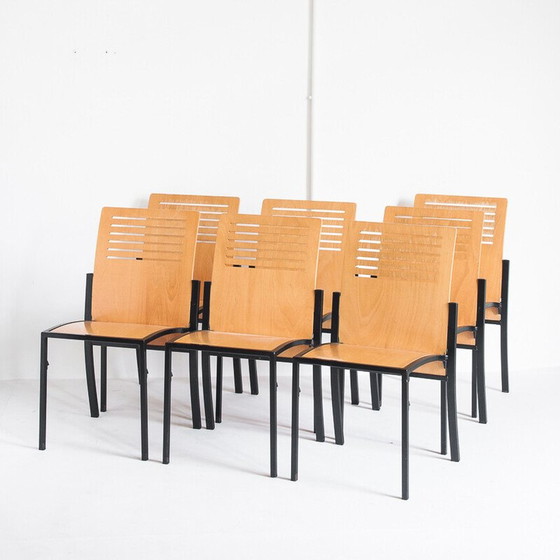 Image 1 of Set of 7 vintage Robert chairs by Thomas Albrecht for Atoll, Germany 1980s