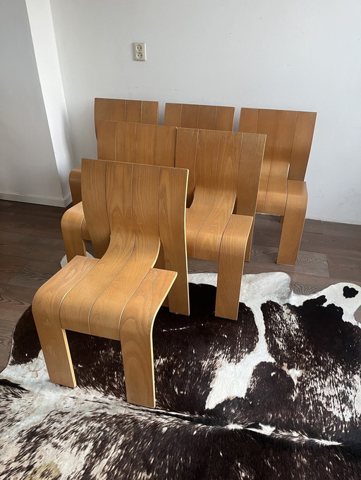 6X Gijs Bakker Strip Chair For Castelijn