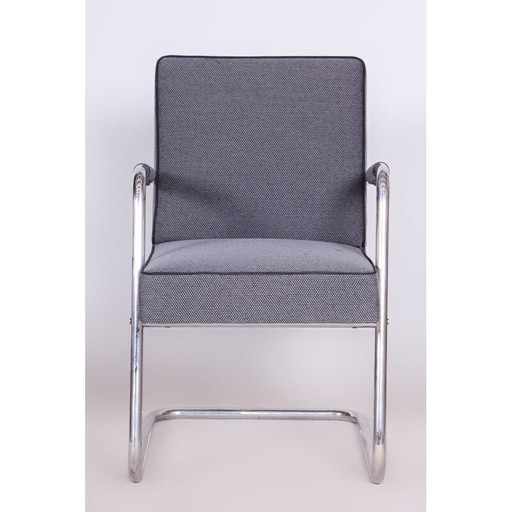 Vintage Bauhaus armchair in chrome steel by Karel Josef Říha for F. Bobek, Czechoslovakia 1930