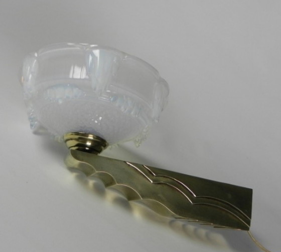 Image 1 of Art deco wall lamp with opalescent glass, 30s