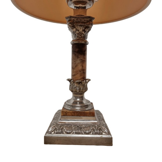 Image 1 of Classic French Table Lamp With Marble From Around 1900