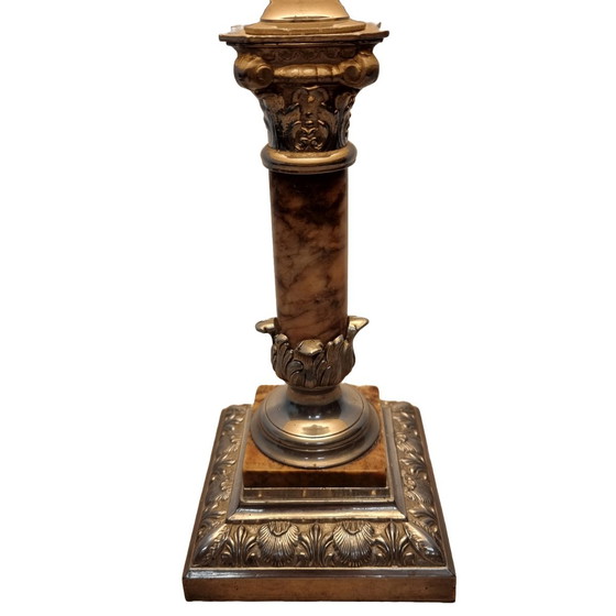 Image 1 of Classic French Table Lamp With Marble From Around 1900