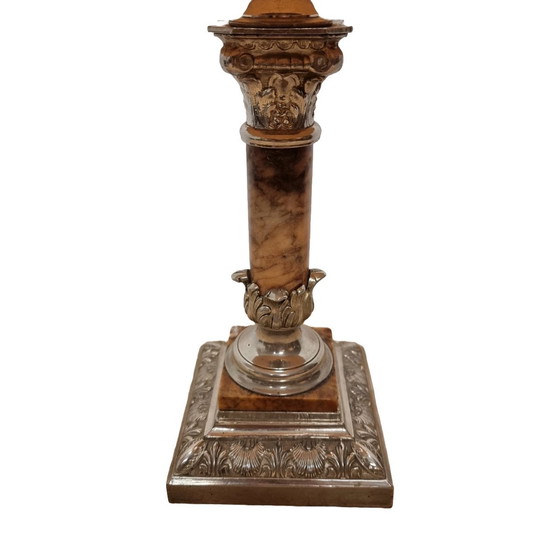 Image 1 of Classic French Table Lamp With Marble From Around 1900