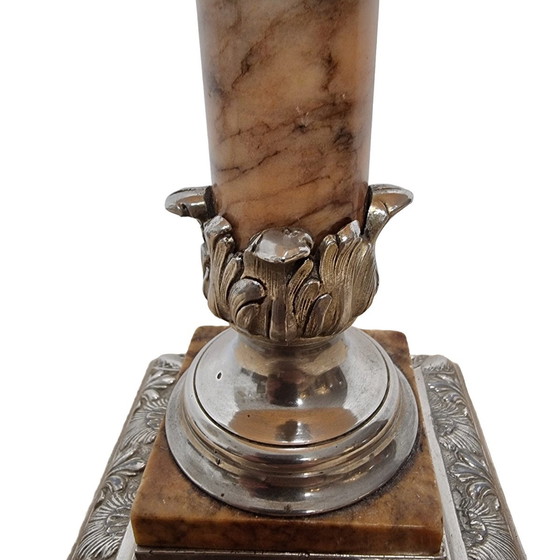 Image 1 of Classic French Table Lamp With Marble From Around 1900