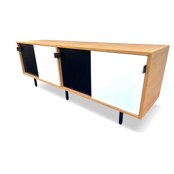 Image 1 of Vintage metal and leather sideboard by Florence Knoll for Knoll International, 1960