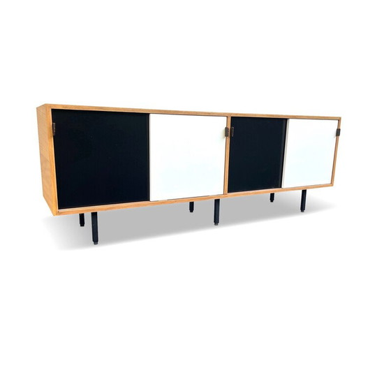 Image 1 of Vintage metal and leather sideboard by Florence Knoll for Knoll International, 1960