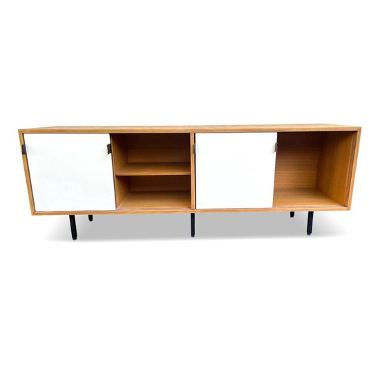 Image 1 of Vintage metal and leather sideboard by Florence Knoll for Knoll International, 1960
