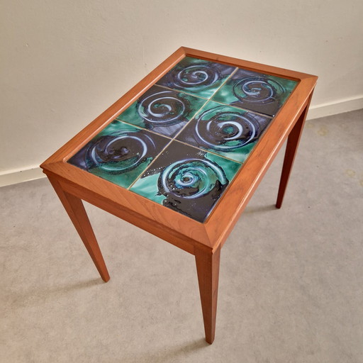 Vintage Danish Side Table Tile Table Coffee table